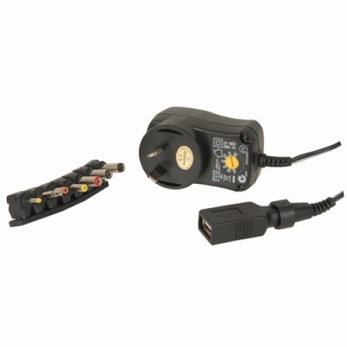 12W 3 - 12VDC Switchmode Plugpack with USB Outlet - ECMP3312