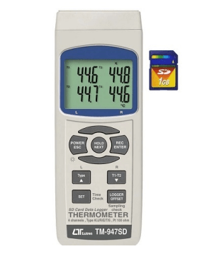 Universal 4 channel thermometer SD card logging - TM947SD