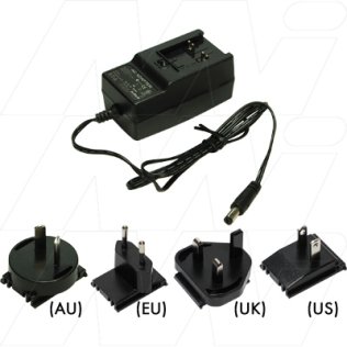 Universal AC to DC Switching Power Supply 24VDC 1A (24W) Wall Mount Type comes with 4 x Interchangea - FRA-024-S24-I-A/KIT