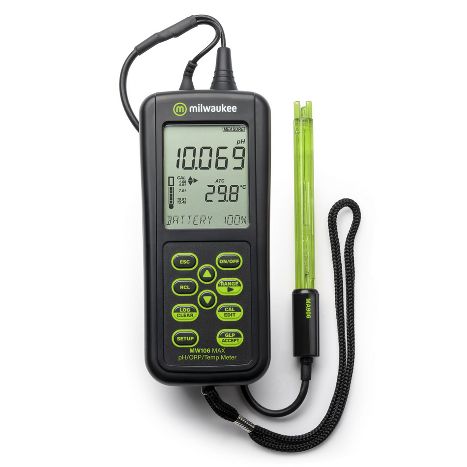 MW106 MAX Waterproof pH/ORP/Temp Data Logger