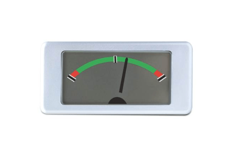 1Vdc full scale, Analog style display, Round hole mounted, Wire connections - IC-EMA 1710