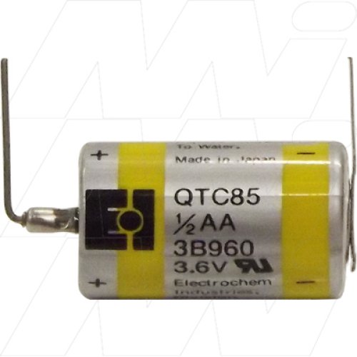 3B960 1/2AA size Electrochem Specialised Lithium Battery Cylindrical Cell QTC85 series with PC board - 3B960-PC