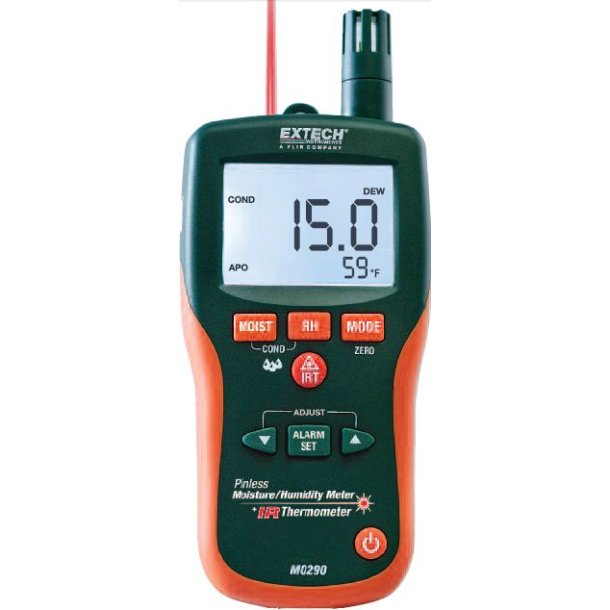 EXTECH MO290, Pinless Moisture Psychrometer plus IR
