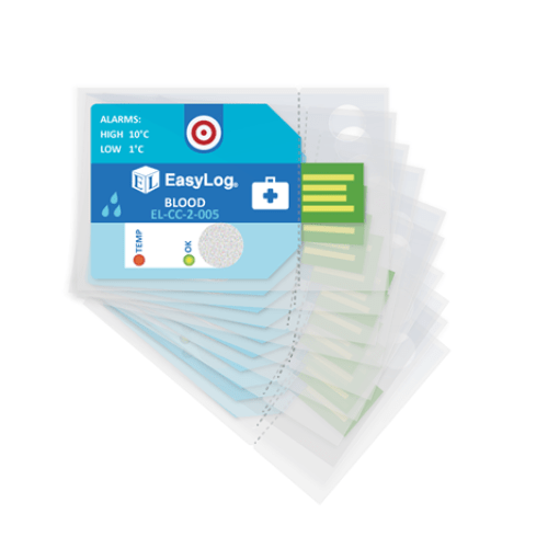 Single Use Blood Transportation Temperature & Humidity Data Logger with Pre-Configured Alarms (Pack of 10)