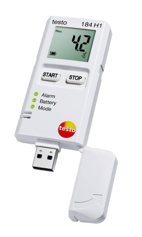 testo 184 H1 - Air humidity and temperature data logger for transport monitoring