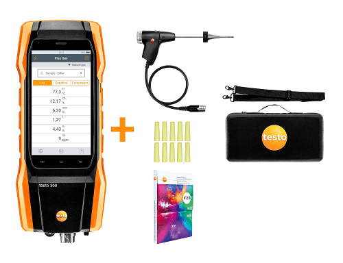 testo 300 Domestic Kit - Flue gas analyzer (O2, CO up to 4,000 ppm)