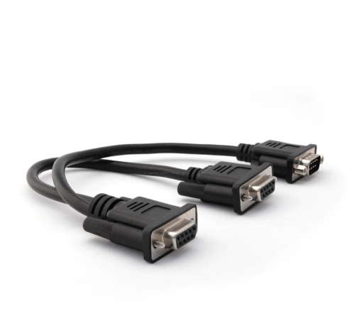 DB9-DB9/DB9 - Y-Splitter (1x Male & 2x Female)