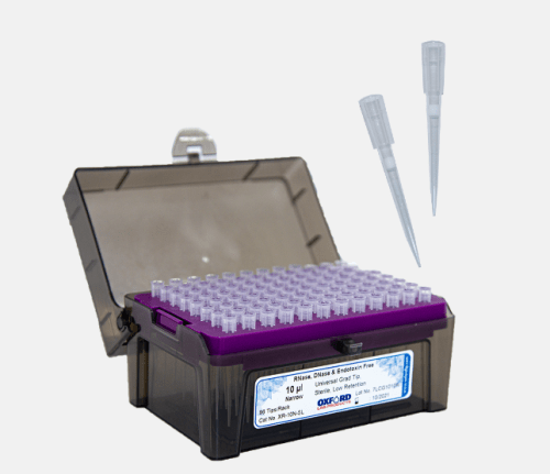 Oxford 10uL Universal Tip, Rack, Sterile, Low Retention, 5 packs x 10 racks x 96 tips