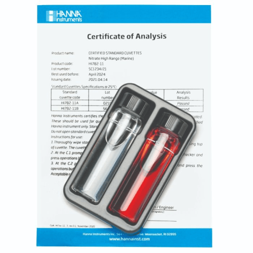 Marine Nitrate HR Certified Standard Kit