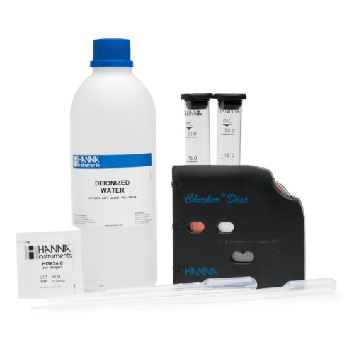 Iron (Fe+2 & Fe+3) Chemical Test Kit with Checker Disc (0.0-10.0 mg/L)
