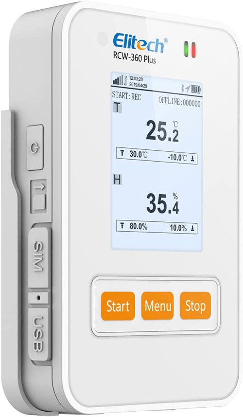 Elitech 4G Temperature and Humidity Data Logger Internal Sensor Temperature Recorder Data Logger APP Cloud Data Storage