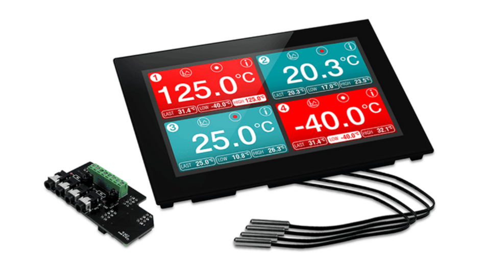 Panel Mountable Four-Channel Temp Data Logger with 4x EL-P-TP+ Probes - EL-SGD 70-ATP+
