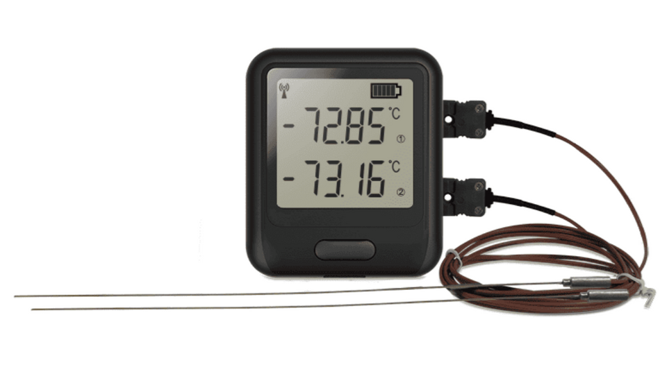 21CFR-Compliant High-Accuracy Dual Channel WiFi Cryogenic Vaccine Data Logger with Display - EL-WIFI-21CFR-DULT+