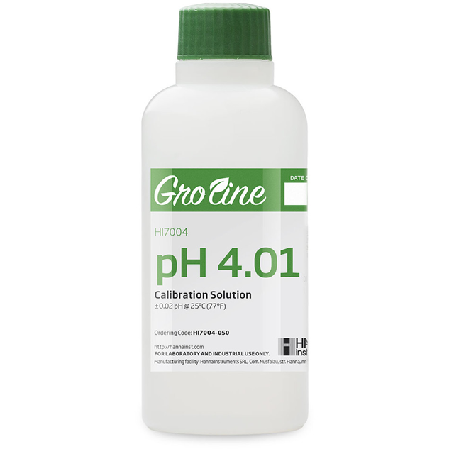 GroLine pH 4.01 Calibration Buffer (500 mL) - HI7004-050