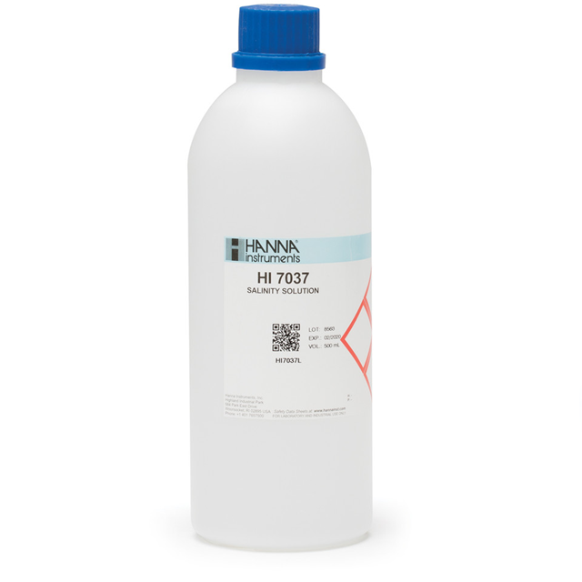 100% NaCl Calibration Solution for Seawater Salinity Readings (500 mL) - HI7037L