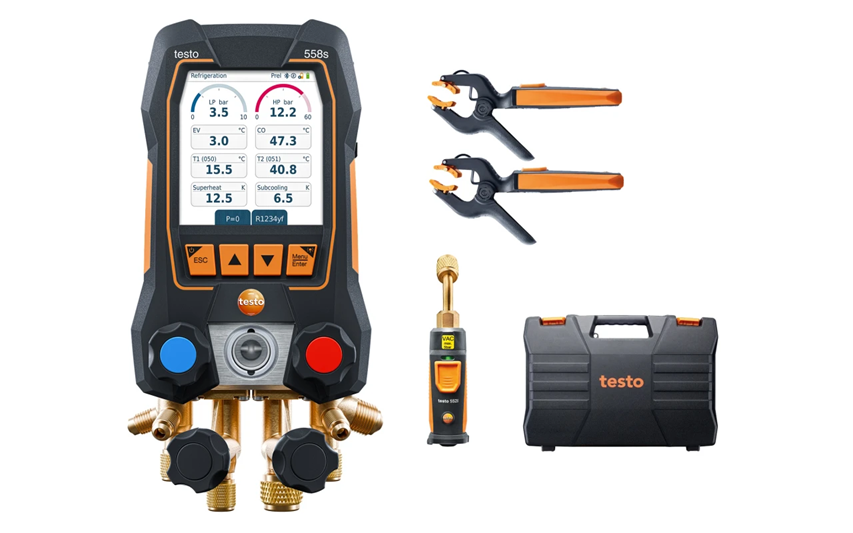 testo 558s Smart Vacuum Kit - Smart digital manifold with wireless temperature and vacuum probes