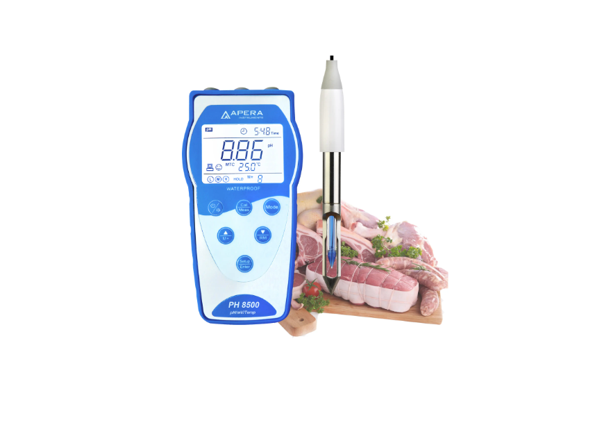 PH8500-MT Portable pH Meter for Fresh or Frozen Meats with LabSen® 763 Food-Grade Blade Spear Probe