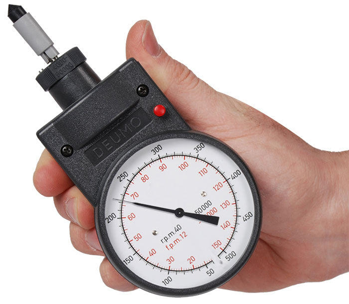 Mechanical Handheld Tachometer,complete kit, DEUMO S(Feet/Min version)