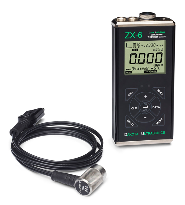 ZX-6DL Thru-Paint Ultrasonic Wall Thickness Gauge with Datalogging and USB Output