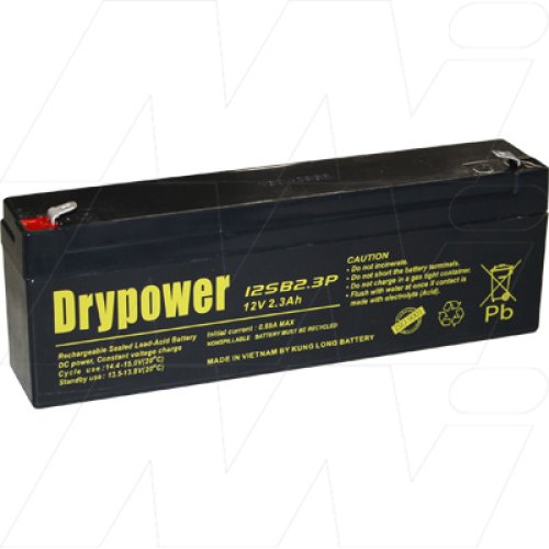 Drypower 12V 2.3Ah Sealed Lead Acid Battery - 12SB2.3P