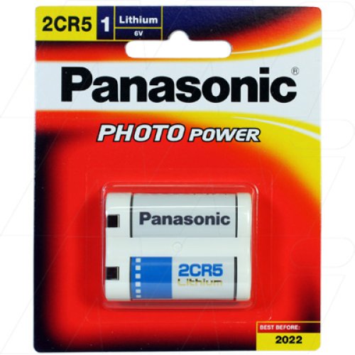 Panasonic 2CR5 Lithium Battery replaces DL245, EL2CR5, KL2CR - 2CR5-BP1