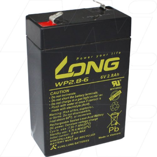Drypower 6V 2.8Ah Sealed Lead Acid Battery. Replaces CP628, PS628 - 6SB2.8P