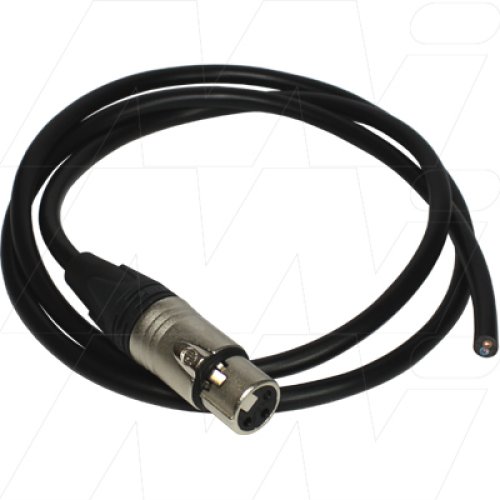 Neutrik Plug NC3FX XLR female type connector with 1 metre lead for Battery Fighter Chargers - BFL10F