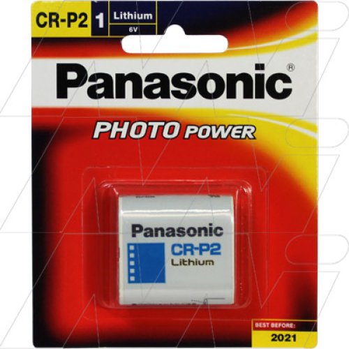 Panasonic CR-P2 Lithium Battery replaces CRP2, DL223A, EL223A, K223L - CR-P2-BP1