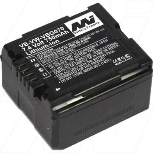 Camcorder Battery replaces Panasonic VW-VBG070 - VB-VW-VBG070-BP1