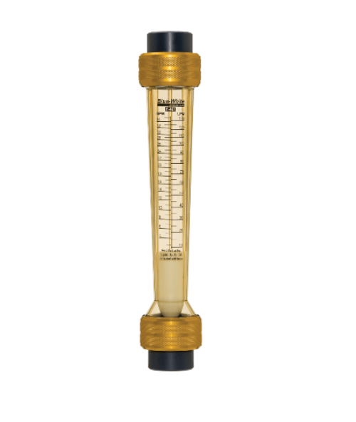 F-461200LX-17K Polysulfone Flow Meter (2 to 20 GPM/5 to 75 LPM) with Socket Fusion Fittings and PVDF Adapter