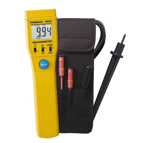 Megohm Meter with Leads, Clips & Case