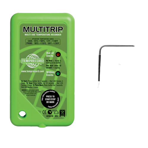 MULTITRIP Green Bent S/S Probe, 8k, 12 inch Cable