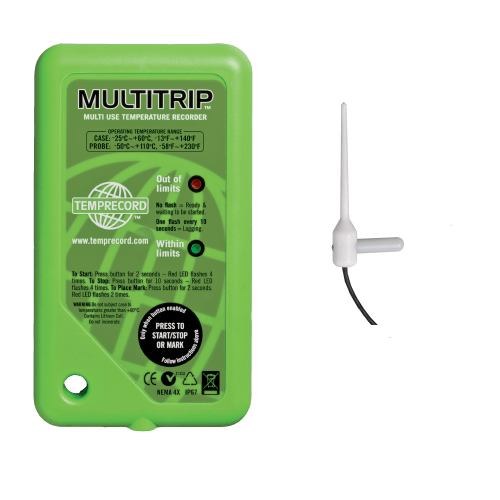 MULTITRIP Green TEFLON Probe, 1m Cable 8k, 203ET Sensor