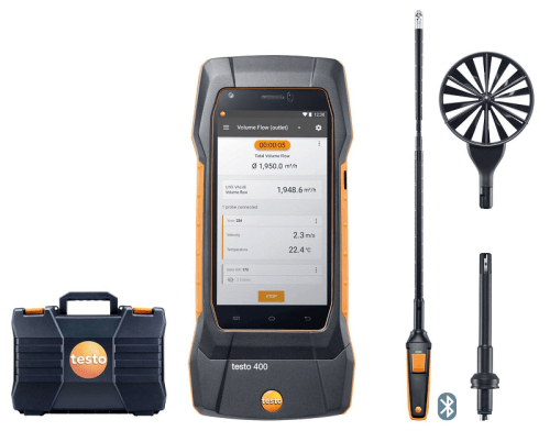 Testo 400 air flow kit with with 16mm vane probe