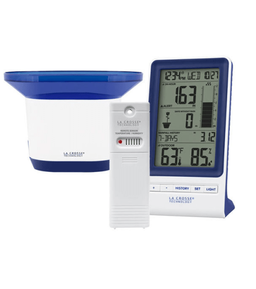 724-1415BL Digital Rain Gauge with Temperature and Humidity
