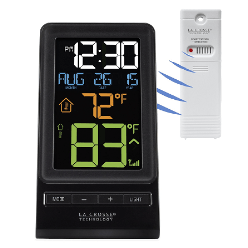 Digital, Wireless Thermometer And Clock