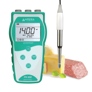 PH850-SS Portable pH Meter Kit for Food and Semi-solid Samples, Equipped with LanSen 753 Spear Probe