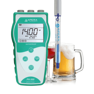 PH850-BR Portable pH Meter for Beverage Making, equipped with LabSen® 213 Glass pH/Temp Electrode