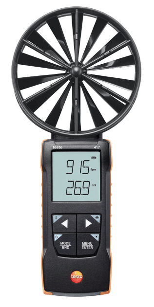 testo 417 Kit 2 - Digital 100 mm Vane Anemometer with App Connection