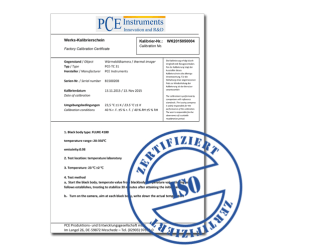 ISO Calibration Certificate