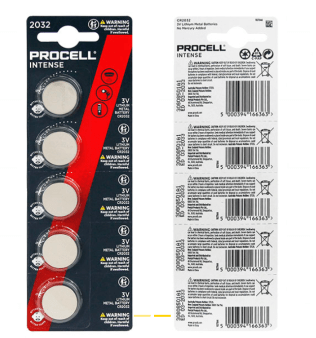 CR2032-BP5(PX) Procell Intense Lithium Coin Battery