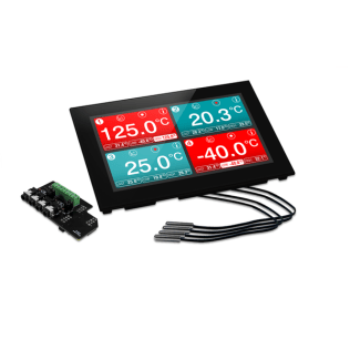7" Capacitive Touch Display with 4 Channel Temperature Data Logging