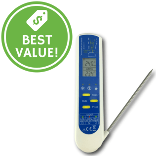 HACCP Food Infrared & Probe Thermometer up to 330 Deg C - TCT303F