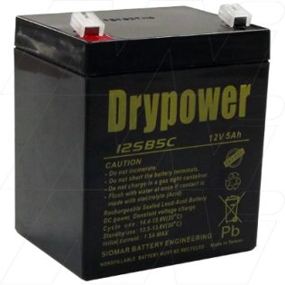 Drypower 12V 5Ah Sealed Lead Acid Battery - 12SB5C