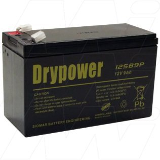 Drypower 12V 9Ah Sealed Lead Acid Battery - 12SB9P-F2