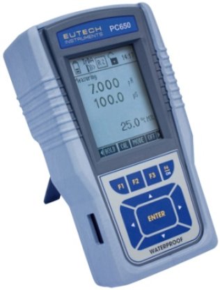 Waterproof CyberScan PC 650 pH- mV- Ion- Conductivity- TDS- Resistivity- Salinity handheld meter, - EC-PCWP-650-43K