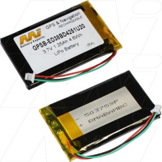 GPS Battery suitable for Garmin Nuvi 1400, 1450, 1490 - GPSB-ED38BD4251U20-BP1