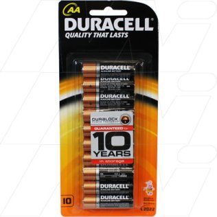 Duracell Coppertop Alkaline AA, LR6 size Battery - MN1500B10