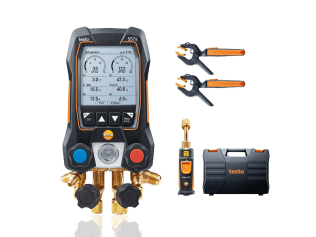 testo 557s Smart Vacuum Kit - Smart digital manifold with wireless vacuum and clamp temperature probes