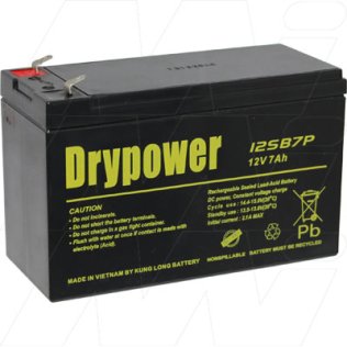 12SB7P-F1 - Drypower 12V 7Ah Sealed Lead Acid Battery